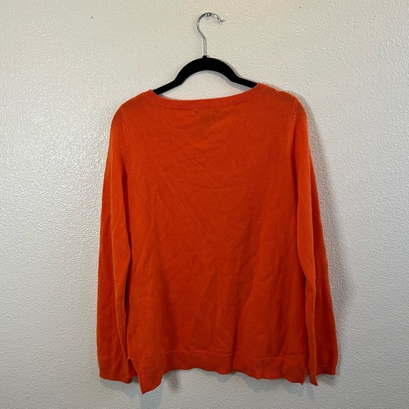 Charter Club Luxury Women’s 100% Cashmere Crew Neck Sweater Orange Medium - Picture 5 of 9